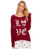 P.j. Salvage Love You To Death Sweater (wine) Women's Sweater