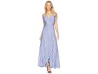 Bardot Raelyn Wrap Dress (blue Stripe 1) Women's Dress
