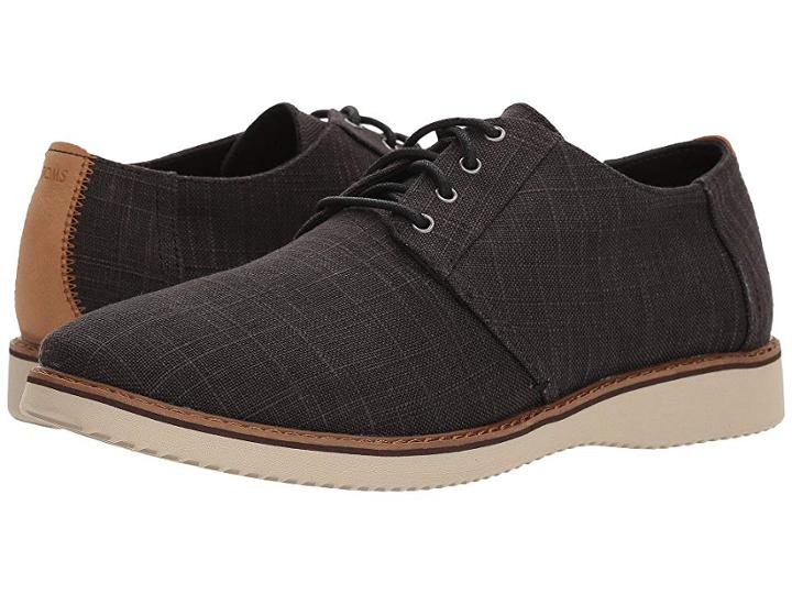 Toms Preston (black Linen) Men's Lace Up Casual Shoes