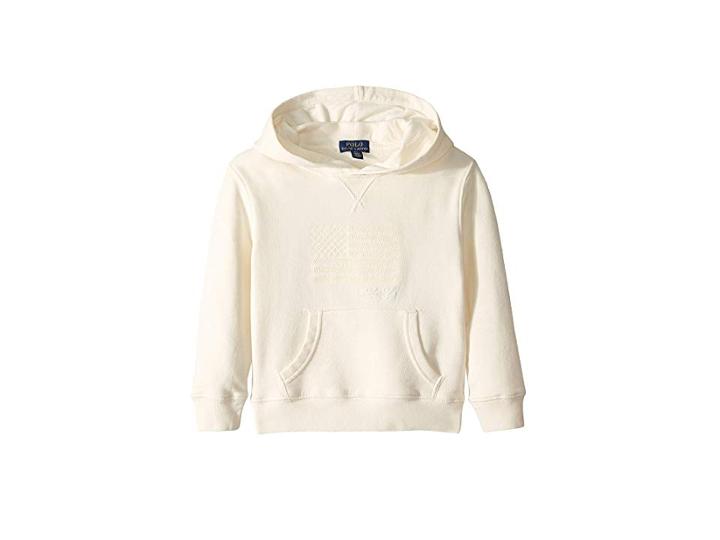 Polo Ralph Lauren Kids Flag Cotton Terry Hoodie (little Kids/big Kids) (antique Cream) Boy's Clothing
