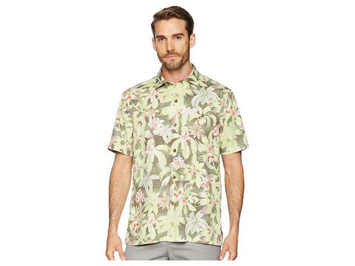 Tommy Bahama El Medano Jungle Camp Shirt (dusty Thyme) Men's Clothing
