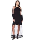 Mcq Hybrid Long Dress (darkest Black) Women's Dress