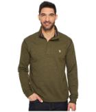 U.s. Polo Assn. Long Sleeve French Terry 1/4 Zip Pullover (army Heather) Men's Clothing