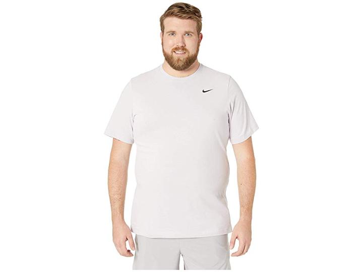 Nike Big Tall Dry Tee Dri-fit Cotton Crew Solid (pink Foam/pale Pink/black) Men's T Shirt