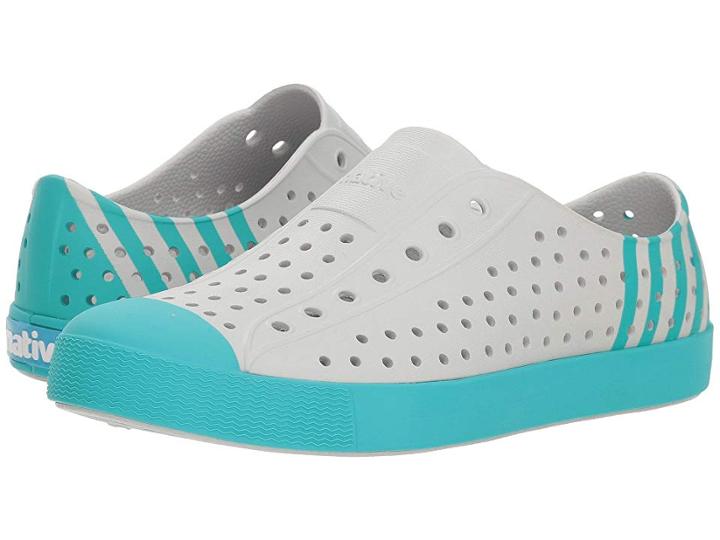 Native Kids Shoes Jefferson Block (little Kid/big Kid) (mist Grey/glacier Green/glacier Stripe) Kid's Shoes