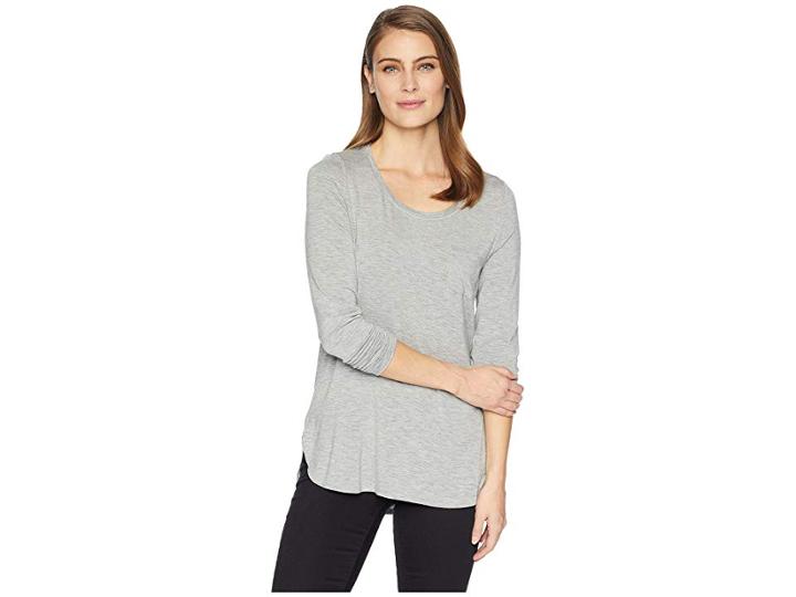 Tribal Long Sleeve Top With Chest Pocket (grey Mix) Women's Long Sleeve Pullover
