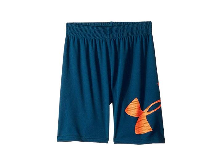 Under Armour Kids Mesh Logo Striker Shorts (little Kids/big Kids) (techno Teal) Boy's Shorts