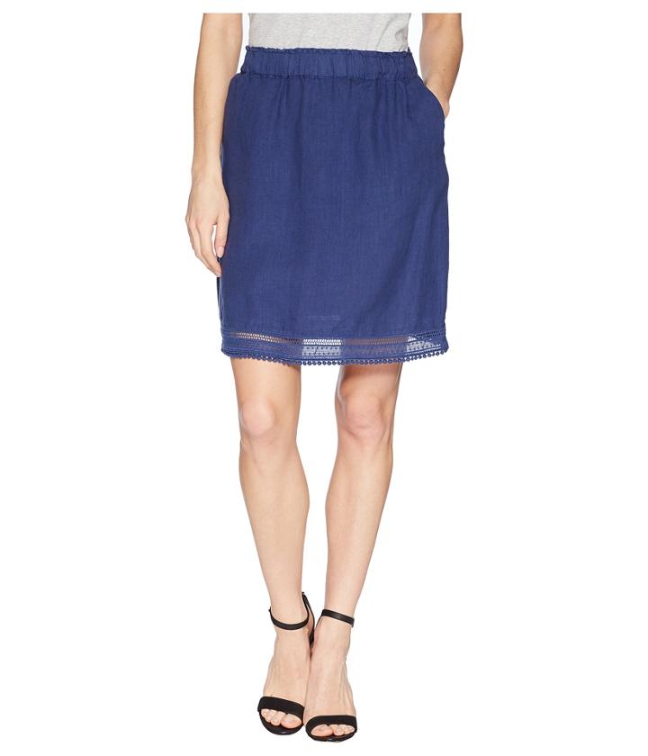 Fresh Produce Seaside Lace Trim Skirt (moonlight Blue) Women's Skirt