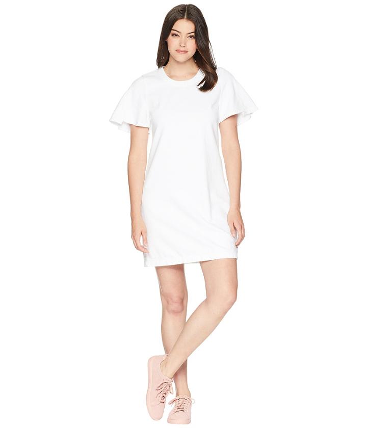 7 For All Mankind Popover Dress W/ Kick Sleeves (white Fashion) Women's Dress