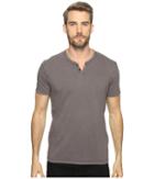 Lucky Brand Button Notch Tee (raven) Men's T Shirt