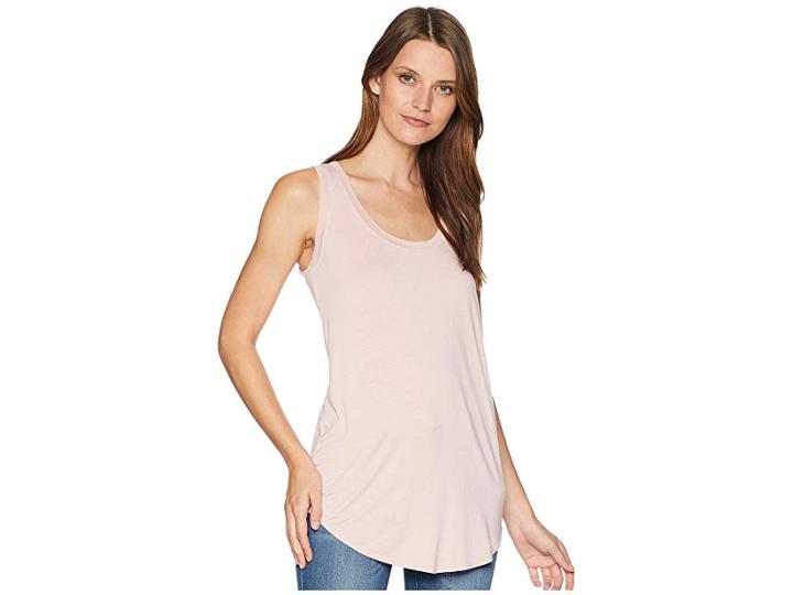 Three Dots Lightweight Viscose Long Tank (pink Pearl) Women's Sleeveless