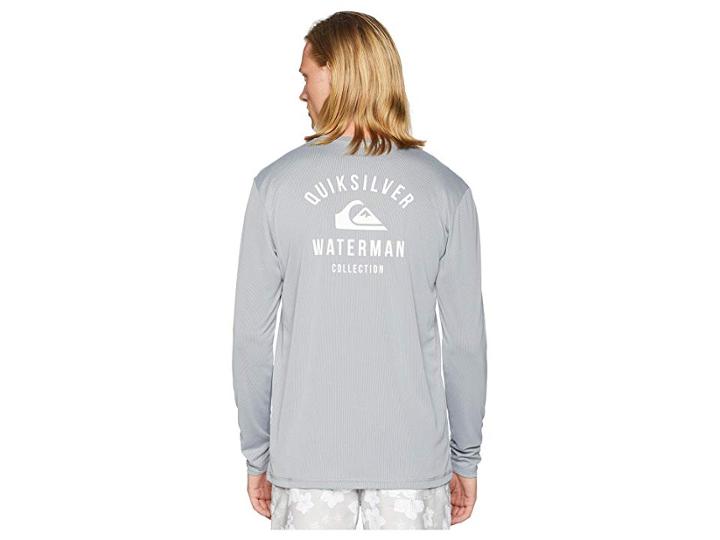 Quiksilver Waterman Gut Check Amphibian Long Sleeve Rashguard (sleet) Men's Swimwear