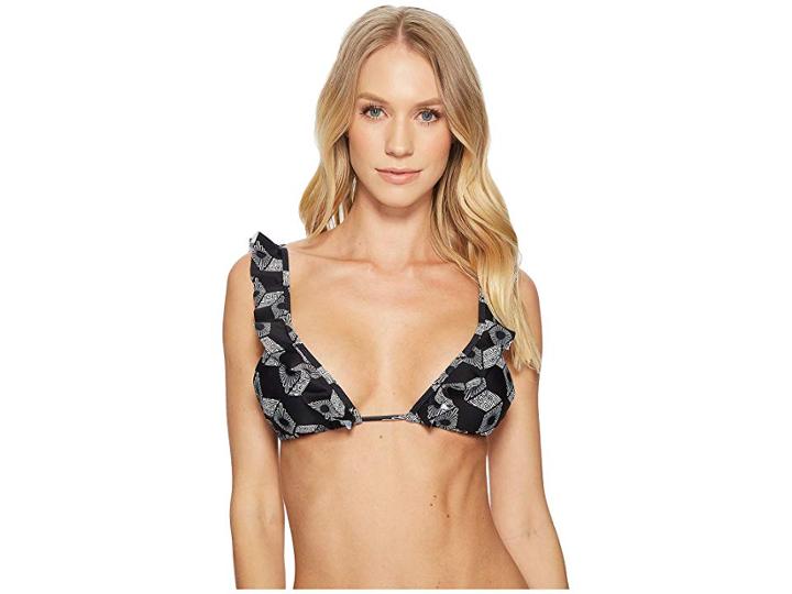 Amuse Society Edith Triange Top (black) Women's Swimwear