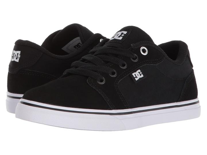 Dc Kids Anvil (little Kid/big Kid) (black/white/black) Boys Shoes