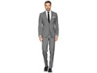 Kenneth Cole Reaction Stretch Slim Fit Windowpane 32 Finished Bottom Suit (mid Grey) Men's Suits Sets