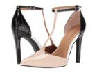 Calvin Klein Brandy (sheer Satin/black Patent) Women's Shoes