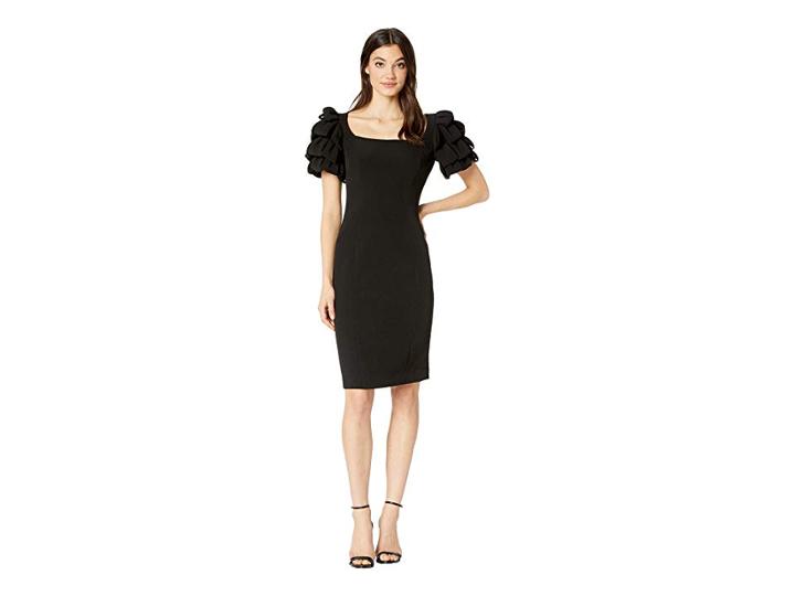 Badgley Mischka Shoulder Loop Cocktail Dress (black) Women's Dress