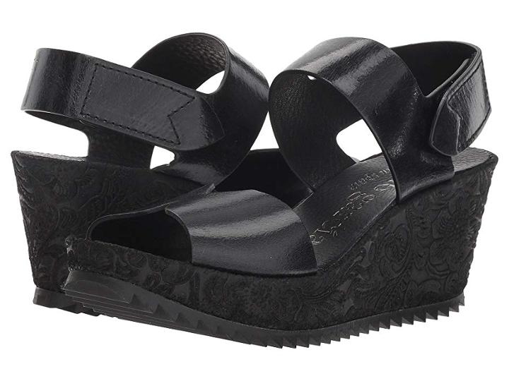Pedro Garcia Fedra 965 (black Castoro Ranchero) Women's Wedge Shoes