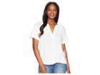 Lucky Brand Floral Drop Needle Cut Out Top (lucky White) Women's Short Sleeve Pullover