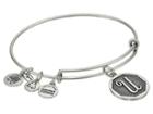 Alex And Ani Initial U Charm Bangle (rafaelian Silver Finish) Bracelet