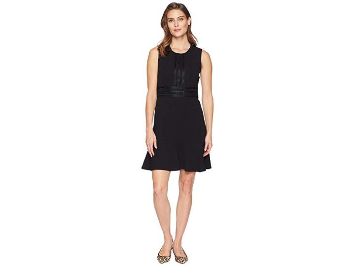 London Times Sleeveless Fit Flare Dress W/ Lace (black) Women's Dress