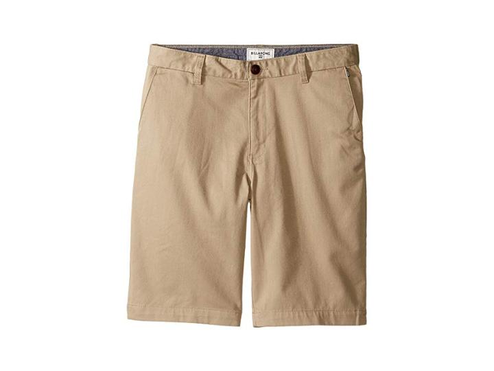 Billabong Kids Carter Stretch Walkshorts (big Kids) (light Khaki) Boy's Shorts