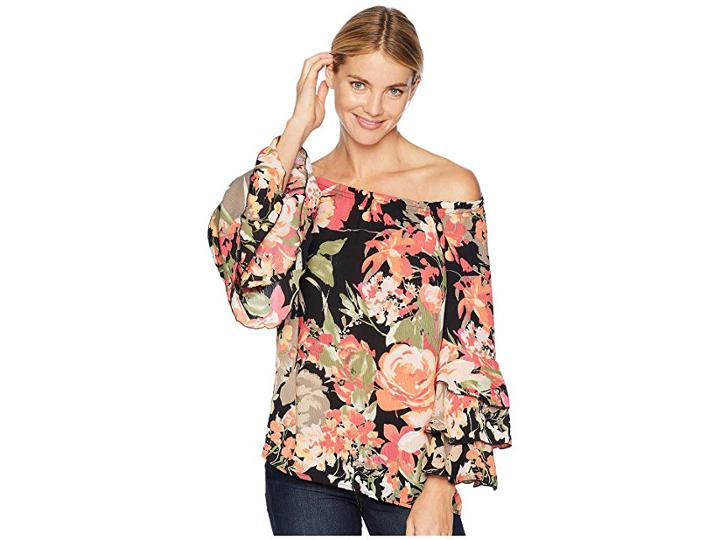 Scully Sabrina Cold Shoulder Blouse (black) Women's Blouse
