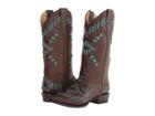 Stetson Madeline (turquoise Leather Lace Weave) Women's Pull-on Boots