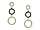 Guess 3 Ring Linear Drop Earrings With Sprayed Black (gold/jet) Earring