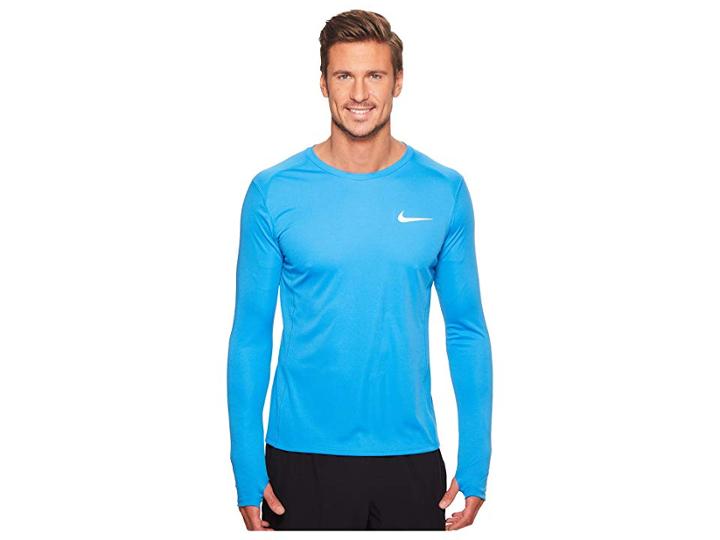 Nike Dry Miler Long Sleeve Running Top (light Photo Blue/light Photo Blue) Men's Clothing