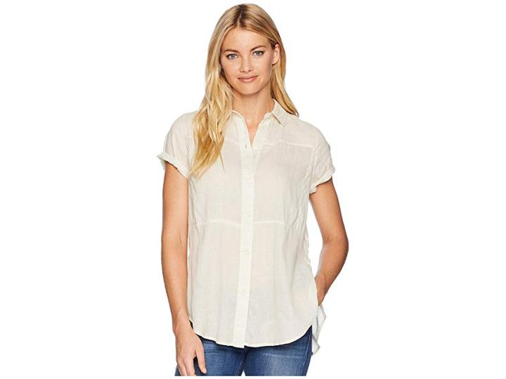 Hurley Short Sleeve Wilson Static Top (light Bone) Women's Clothing