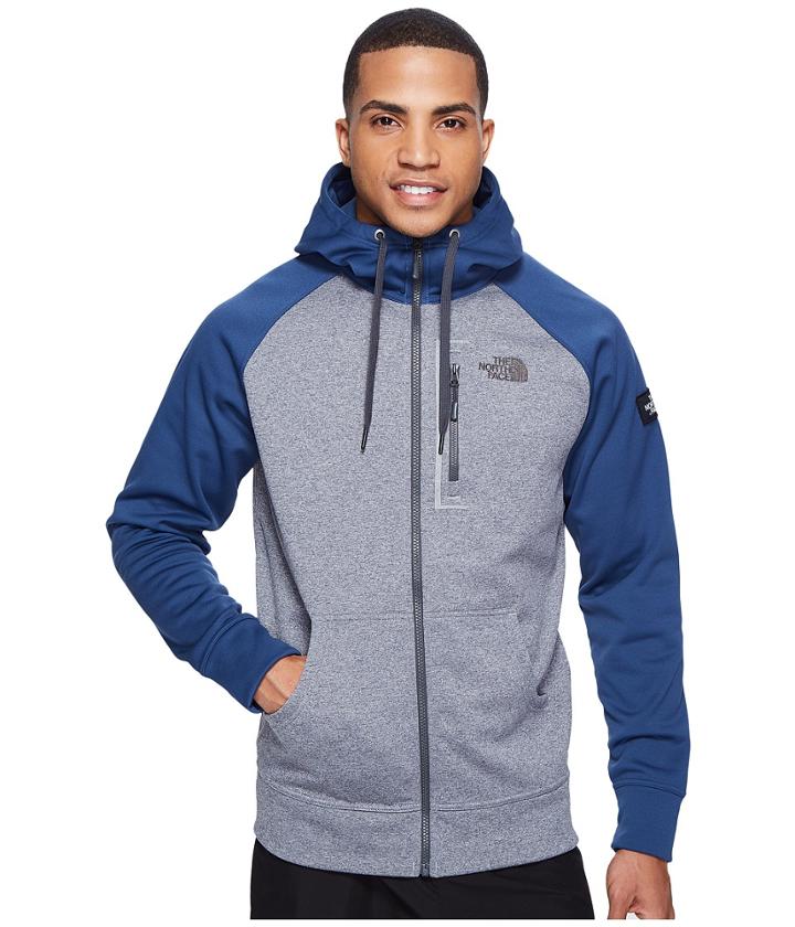 The North Face Mack Mays Full Zip Hoodie (tnf Medium Grey Heather/shady Blue (prior Season)) Men's Sweatshirt