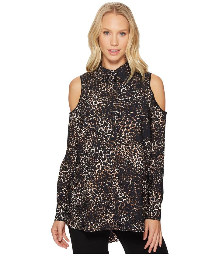 Lysse Cold Shoulder Blouse (leopard) Women's Blouse