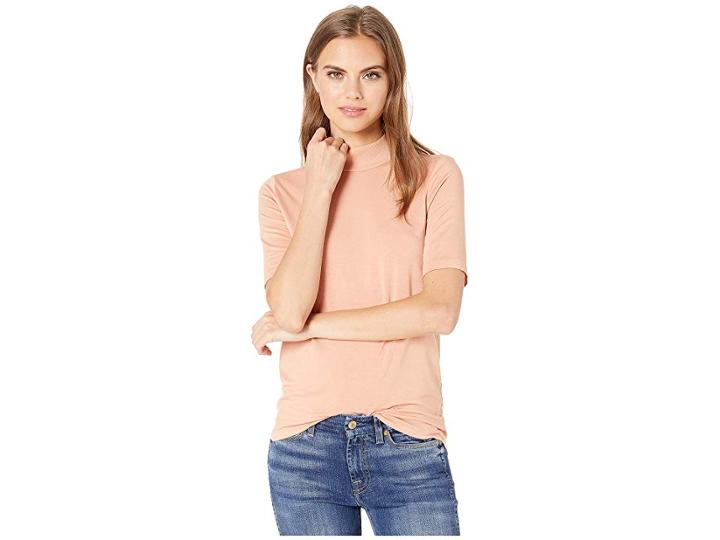 Lamade Maya Mock Neck Top (dusty Coral) Women's Clothing