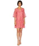 Juicy Couture Hibiscus Lace Dress (frozen Strawberry) Women's Dress