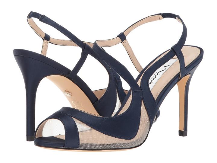 Nina Regina (new Navy/navy Luster Satin/mesh) High Heels