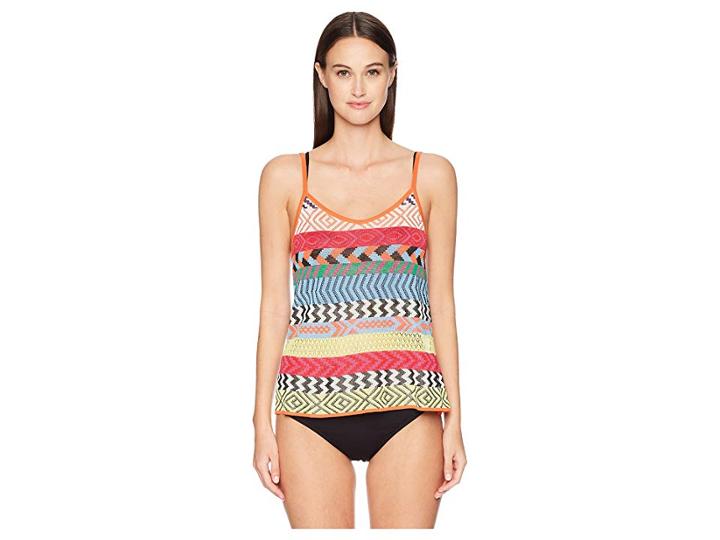 Mary Katrantzou Carya Top Fira Stripe Knit Cover-up (multi) Women's Swimwear