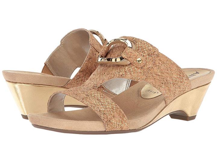 Anne Klein Teela (light Gold Cork) Women's Wedge Shoes