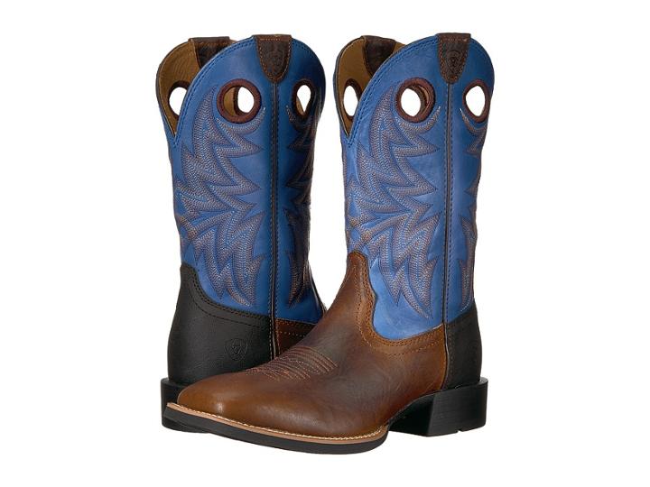Ariat Heritage Cowhorse (bar Top Bison/tack Room Blue) Cowboy Boots