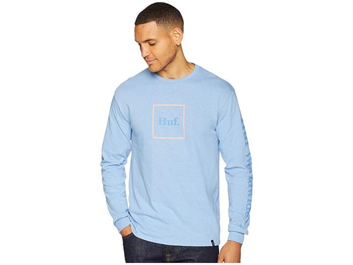 Huf Domestic Long Sleeve Tee (ballad Blue) Men's T Shirt