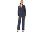 Le Suit Pinstripe Two-button Jacket Pants Suit (navy/white) Women's Suits Sets