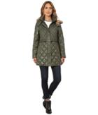 Marc New York By Andrew Marc Kava 32 Diamond Quilted Down W/ Faux Fur Hood (olive) Women's Coat