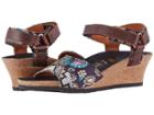 Birkenstock Eve (texture Mash Cognac Textile/leather) Women's  Shoes