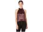 Jack By Bb Dakota Formally Known As Textured Satin Top (dark Fig) Women's Clothing