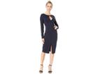 Susana Monaco Long Sleeve Slit Front Dress (midnight) Women's Dress