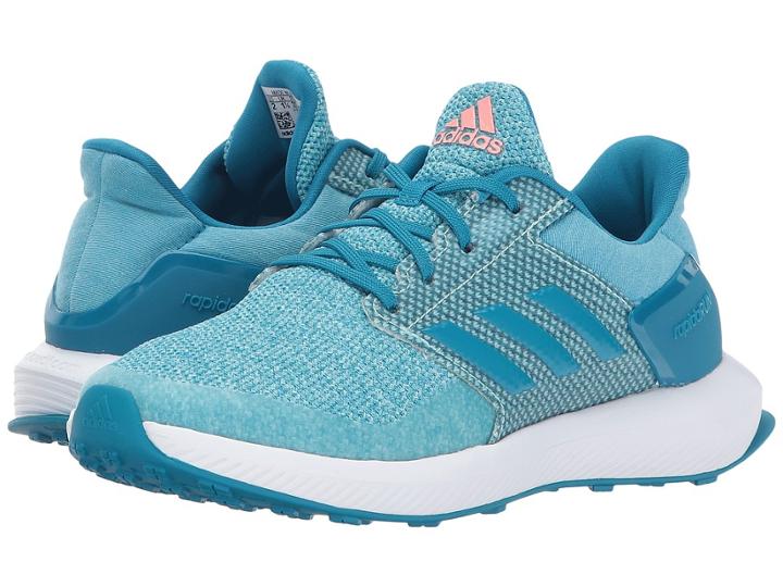 Adidas Kids Rapidarun K (little Kid/big Kid) (energy Aqua/sun Glow/mystery Petrol) Girls Shoes