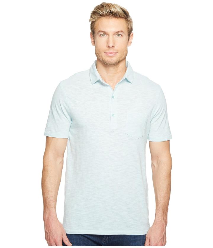Alternative Washed Slub Fairway Polo (mist Blue) Men's Clothing
