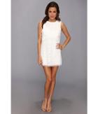 Bcbgmaxazria Amelie Sleeveless Lace Drape Dress (off White) Women's Dress