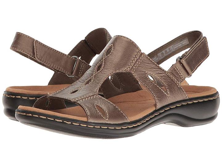 Clarks Leisa Lakelyn (pewter Metallic Leather) Women's Shoes