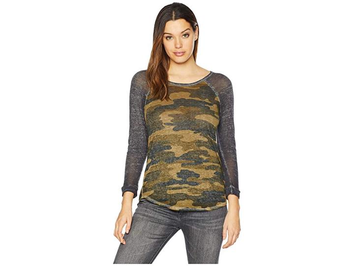 Lucky Brand Camo Tee (green Multi) Women's T Shirt